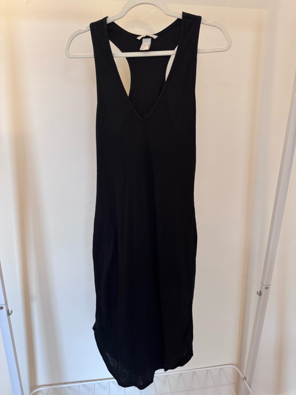 H&M Black Ribbed Midi Dress